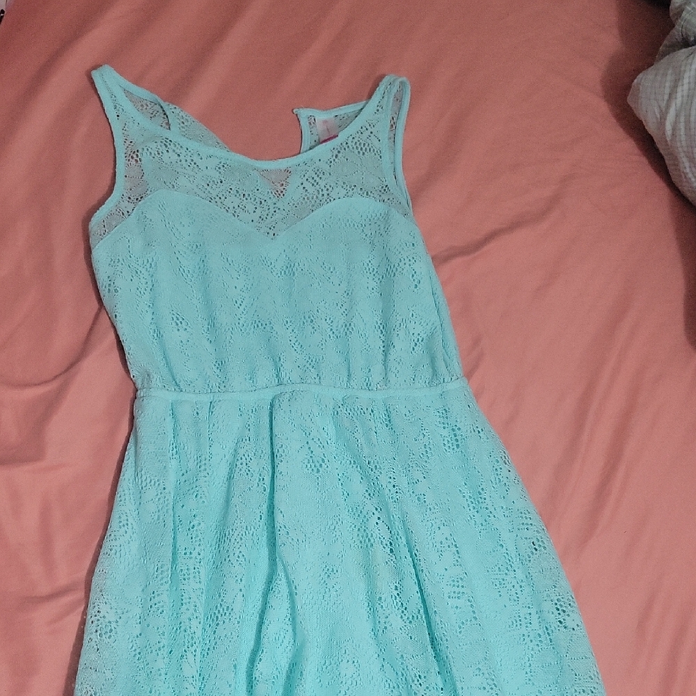 No Boundaries Blue Pleated Mini Sundress